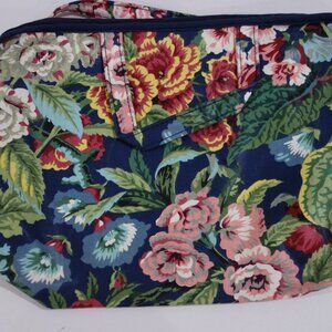 Vintage Floral Cosmetic Bag with Zipper 13" X 19"